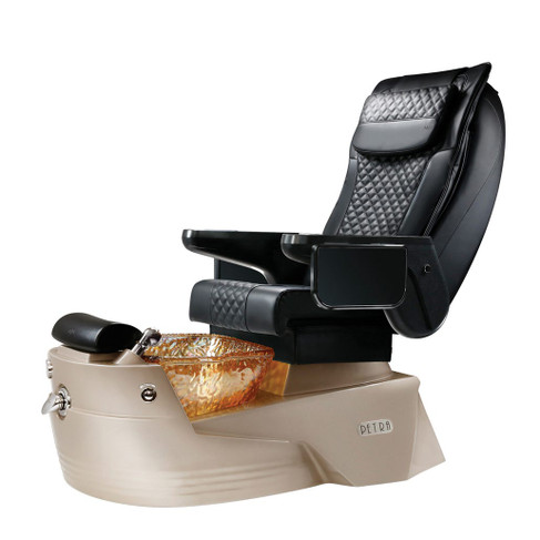 J&A Petra G5 Pedicure Spa - Gold Bowl, Gold Metallic Base, Black Chair Top