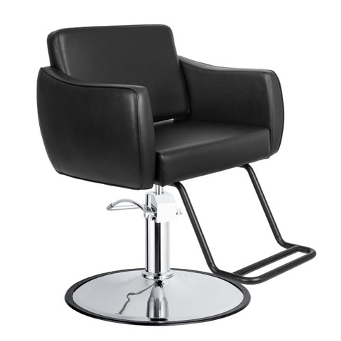 Pantera Salon Styling Chair in Black with Round Chrome Base