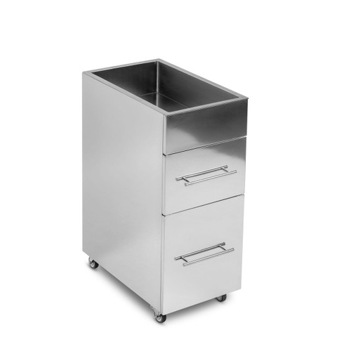 Centauro Stainless Steel All-Purpose Shampoo Salon Trolley shown from three-quarter angle