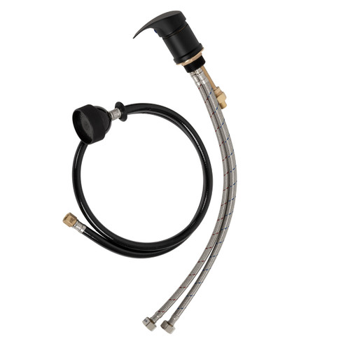 UPC Valve & Spray Hose in Matte Black with Matte Black Vacuum Breaker Plate
