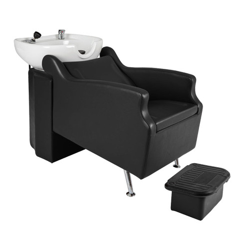 Avant Shampoo System in Black with White Bowl