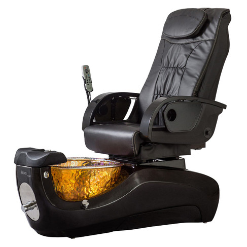Continuum Bravo LE Pedicure Chair - Black Chair Top, Midnight Base, Gold Glass Basin