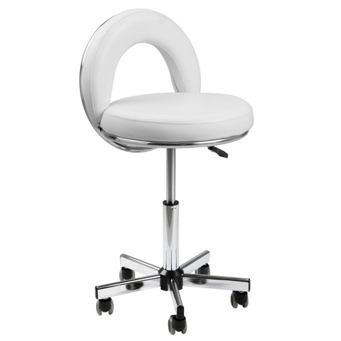 Gimbal Salon Technician Stool in White