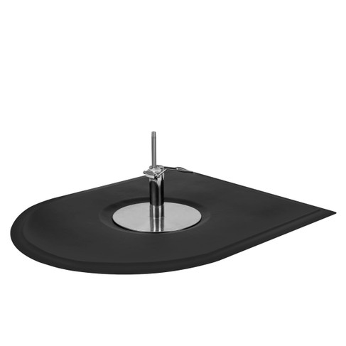 Rhino® The Meg 5'x6' Semi-Rectangle Double Sponge (7/8") Round Cut Out Anti-Fatigue Mat in Solid Black