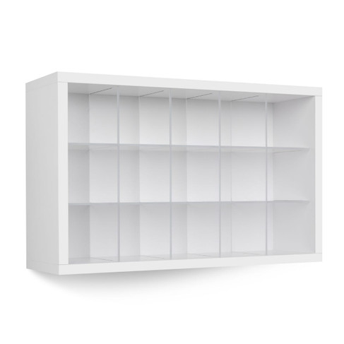 Bergman Single Color Rack in Matte White with Clear Acrylic Cubes