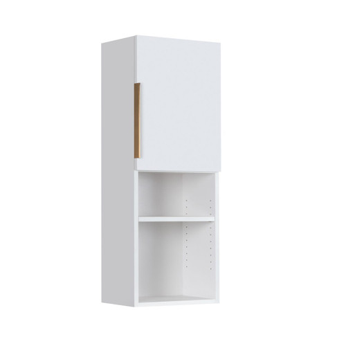 Universal Countertop Retail Display in Matte White with Brushed Gold Handles