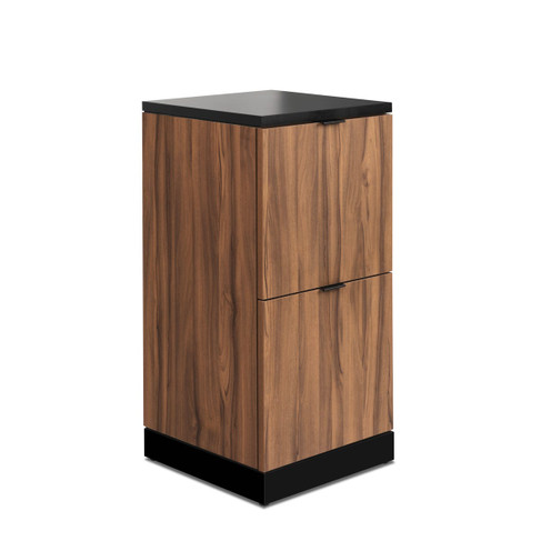 Nantucket Barber Multi-Purpose Cabinet in Oiled Walnut with Matte Black Top and Black/Black Accents