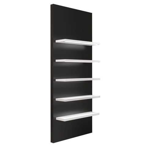 Palermo Retail Display in Matte Black with Matte White Shelves