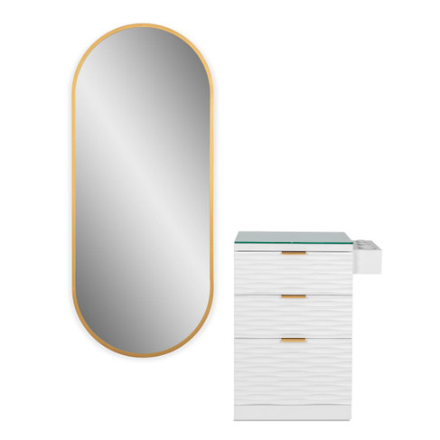 Kai Mobile Styling Station with Gold Mirror