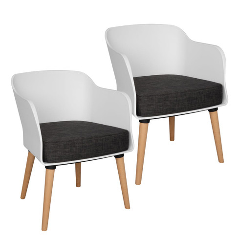 Loki Waiting Chair in White - Set of Two