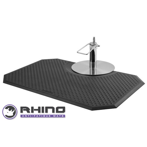 Rhino® Phat Footsie 40"x60", 1" Thick Hexagon Anti-Fatigue Mat in Charcoal w/ Round Cut Out