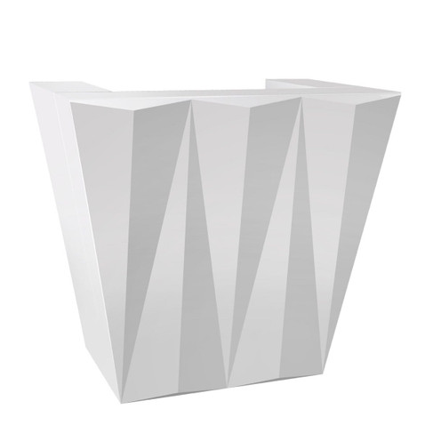 Solitude 4ft Reception Desk in Piano Gloss White