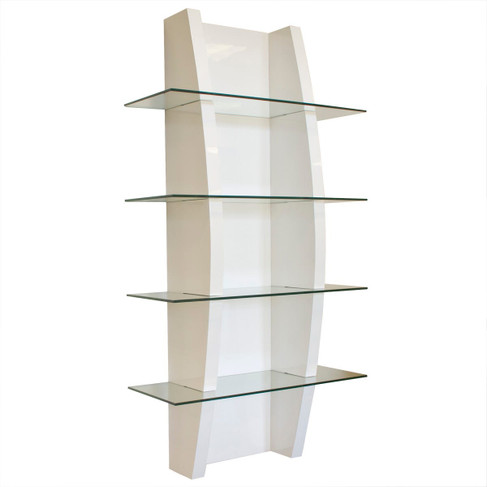 Sakura Wall Mounted Retail Display in Piano Gloss White