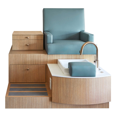 Design X Lounge Pedicure Spa - Single with Blue Jay Chair with Storage Cabinet