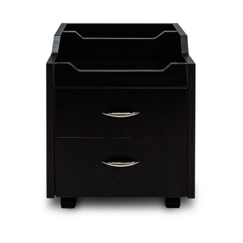 J&A Wood Top Pedicure Cart in Walnut