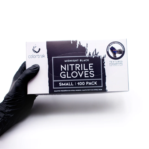 Salon Gloves - Black Disposable Powder Free Nitrile Gloves - 100pk - Small