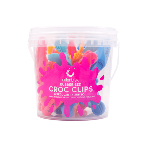 Colortrak Bucket of Clips 12pk 8 reg, 4 jumbo, rubberized